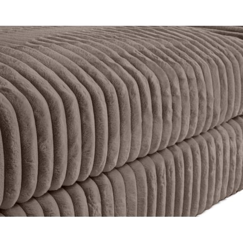 Jasper - Canapé Panoramique Modulable - En Fausse Fourrure Côtelée Taupe