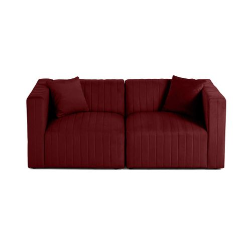 Nova - Canapé Modulable 2 Places - En Velours Rouge