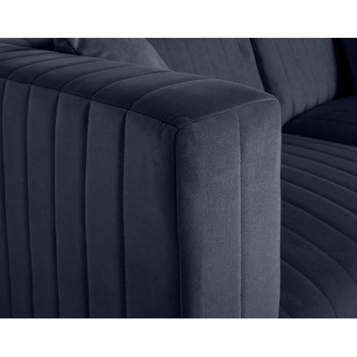 Nova - Canapé Modulable 2 Places - En Velours Bleu Marine