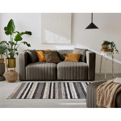 Nova - Canapé Modulable 2 Places - En Velours Gris