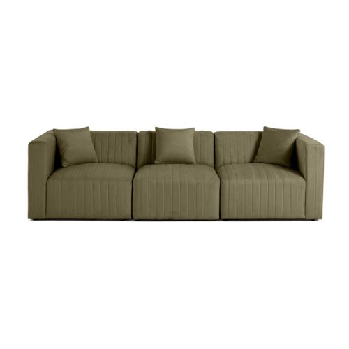 Nova - Canapé Modulable 3 Places - En Velours Vert