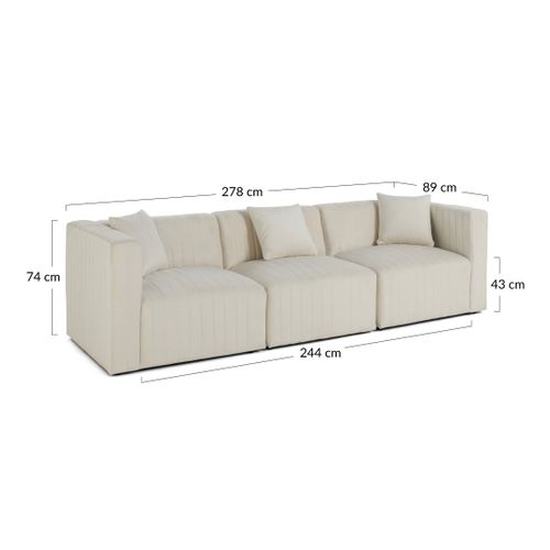 Nova - Canapé Modulable 3 Places - En Velours Vert