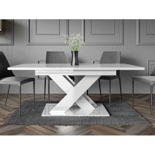 Buriti - Table à Manger Extensible - Blanche - 4 à 6 Personnes