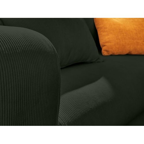 Canapé Angle Droit Convertible 4 Places Albane En Velours Côtelé Vert