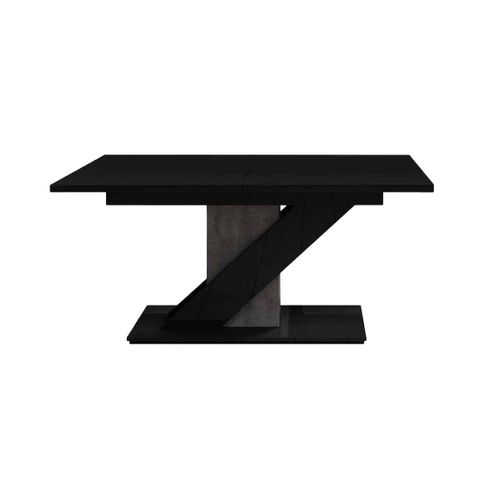 Burnie - Table à Manger Extensible - Noir Et Effet Béton - 4 à 6 Personnes