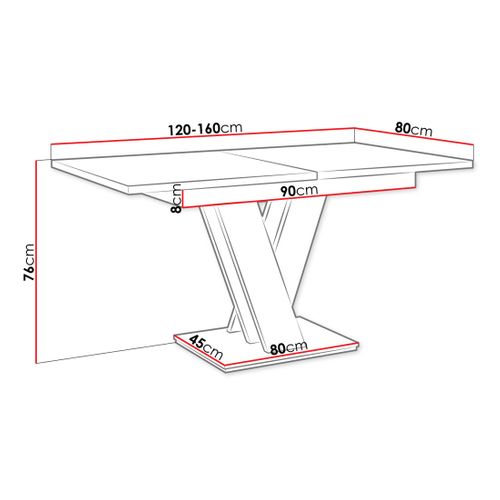 Xandriel - Table à Manger Extensible - Blanc - 4 à 6 Personnes