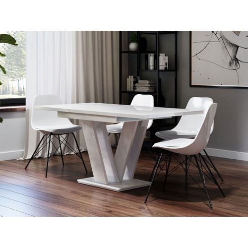 Xandriel - Table à Manger Extensible - Blanc - 4 à 6 Personnes