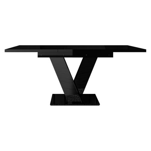Xandriel - Table à Manger Extensible - Noir - 4 à 6 Personnes
