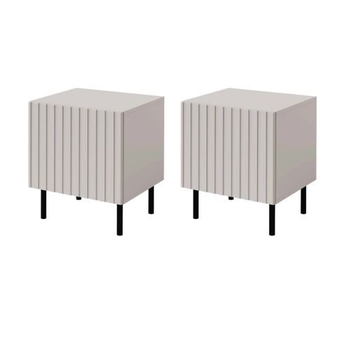 Timote - Lot De 2 Tables De Chevet - Écru - 54 Cm