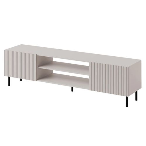 Timote - Meuble TV 2 Portes Et 2 Niches - Écru - 181 Cm