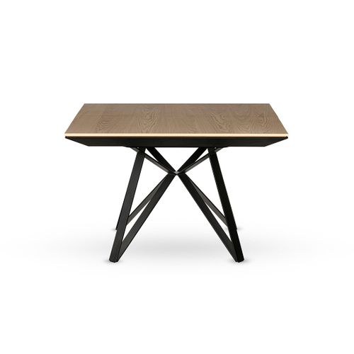 Belize - Table à Manger Carrée Extensible - Effet Bois Et Métal - 4 à 8 Personnes