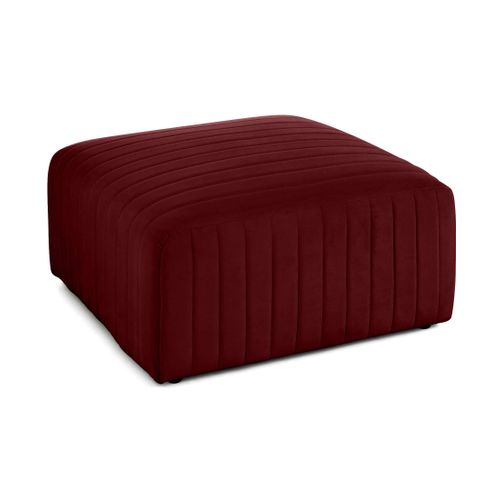 Nova - Canapé Modulable D'angle Gauche - 5 Places - Avec Pouf D'appoint - En Velours Rouge