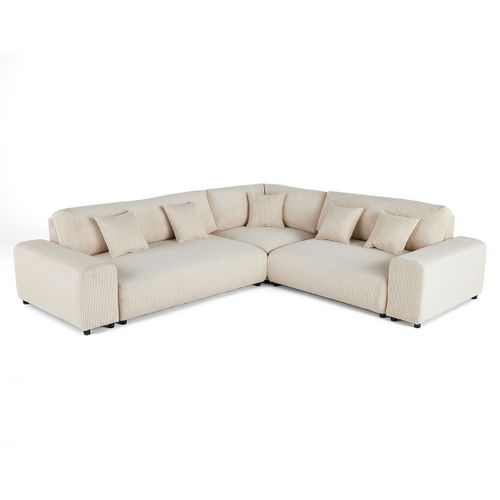 Garance - Canapé Modulable D'angle Droit - 5 Places - En Velours Côtelé