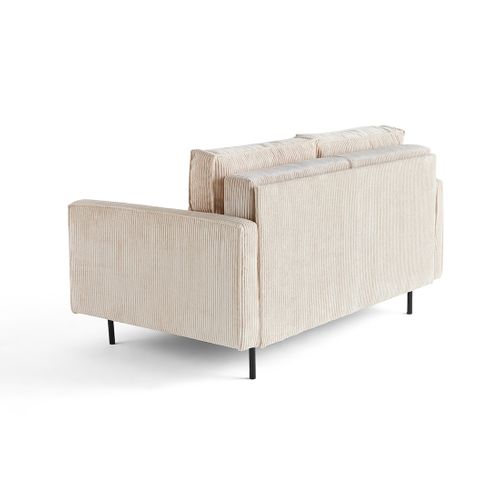 Charlie - Canapé Droit 2 Places - En Velours Côtelé Beige