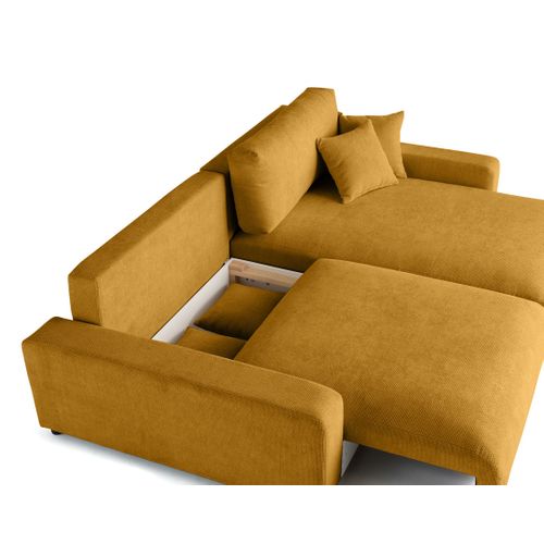 Pivoine - Canapé D'angle Réversible - 4 Places - Convertible Avec Coffre - En Velours Texturé
