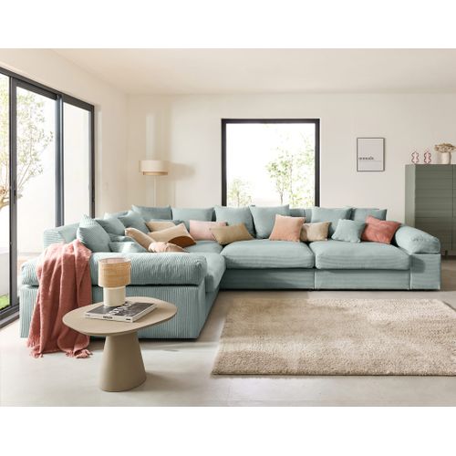 Aspen - Canapé D'angle Réversible 5 Places - Assise Profonde - En Velours Côtelé