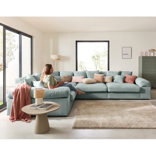 Aspen - Canapé D'angle Réversible 5 Places - Assise Profonde - En Velours Côtelé