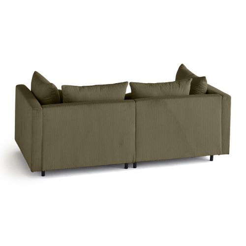 Edinburg - Canapé Modulable 2 Places - En Velours Côtelé Vert