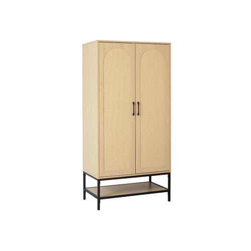 Nagato - Armoire - Cannage Et Effet Bois - 80 Cm