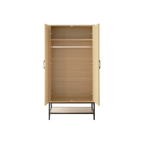 Nagato - Armoire - Cannage Et Effet Bois - 80 Cm