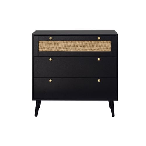 Goto - Commode - Noir Et Cannage - 80 Cm
