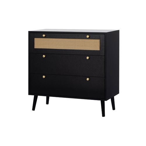 Goto - Commode - Noir Et Cannage - 80 Cm
