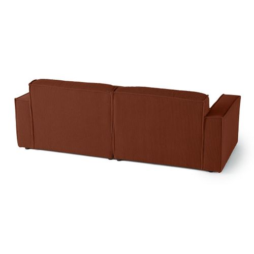 Spiaggia - Canapé D'angle Droit - 4 Places - En Velours Côtelé Terracotta