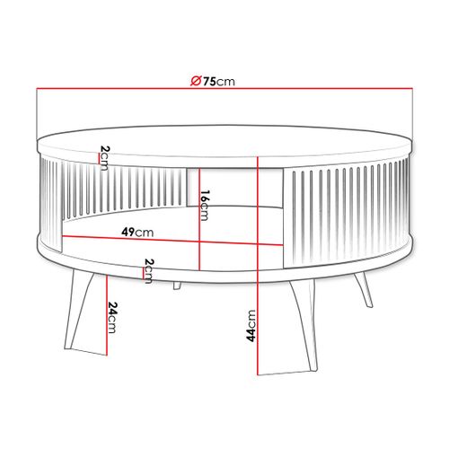Forini - Table Basse - Effet Marbre Blanc Et Doré - 75 Cm