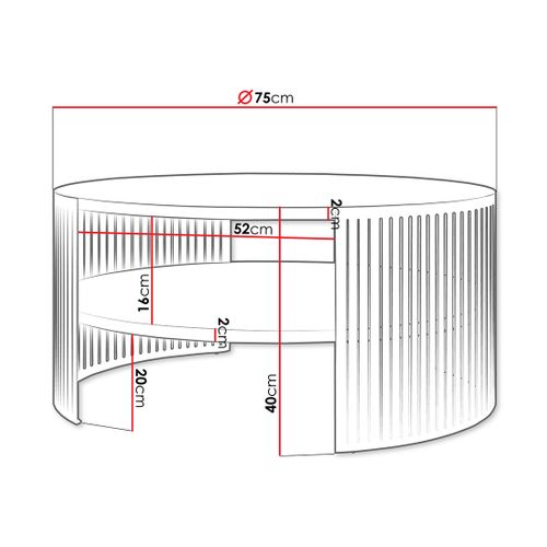 Cruz - Table Basse - Blanc Et Noir - 75 Cm