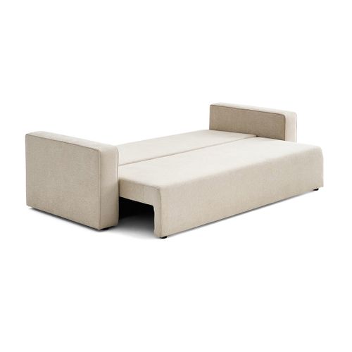 Canapé Droit Convertible 3 Places Topaze En Tissu Beige