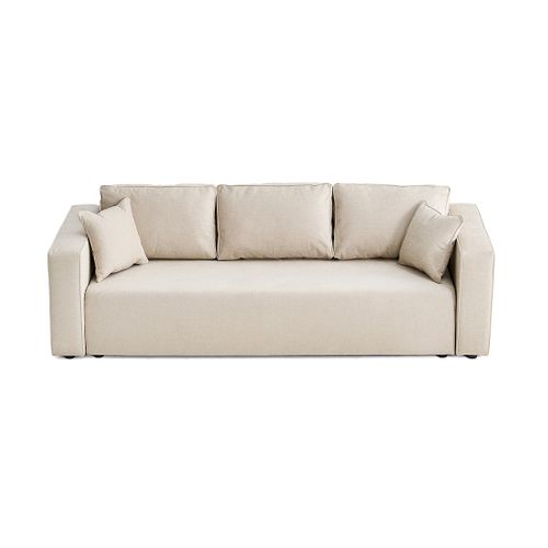 Canapé Droit Convertible 3 Places Topaze En Tissu Beige