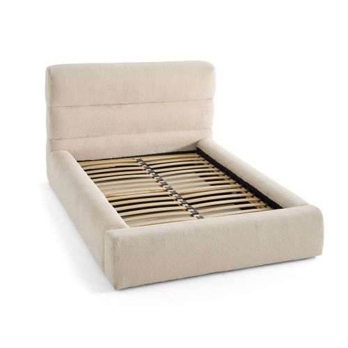 Sunset - Lit Coffre - 160x200 Cm - Sommier Inclus - En Fausse Fourrure