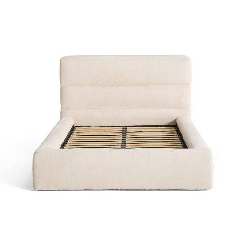 Sunset - Lit Coffre - 160x200 Cm - Sommier Inclus - En Fausse Fourrure