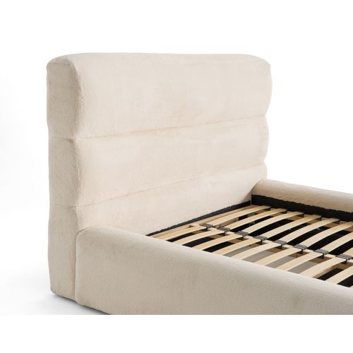 Sunset - Lit Coffre - 160x200 Cm - Sommier Inclus - En Fausse Fourrure