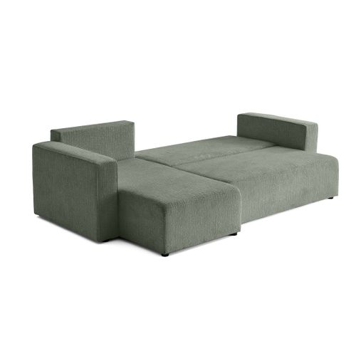 Topaze - Canapé D'angle Réversible - 4 Places - Convertible Avec Coffre - En Tissu Velours Relief