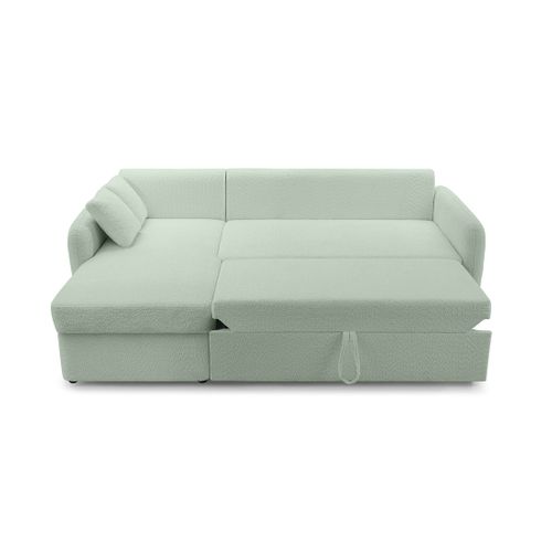 Pocatello - Canapé D'angle Réversible 4 Places - Convertible Avec Coffre - En Tissu Bouclette