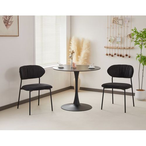 Rosita - Lot De 4 Chaises - En Tissu - Gris Anthracite