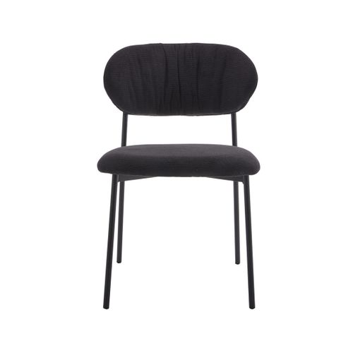 Rosita - Lot De 4 Chaises - En Tissu - Gris Anthracite