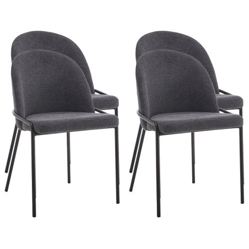Imelda - Lot De 4 Chaises - En Tissu - Gris Anthracite