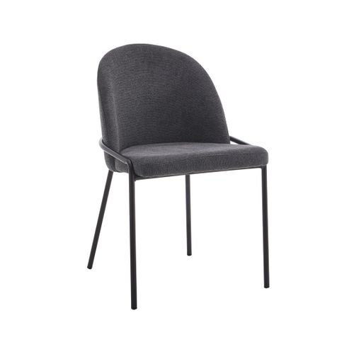 Imelda - Lot De 4 Chaises - En Tissu - Gris Anthracite