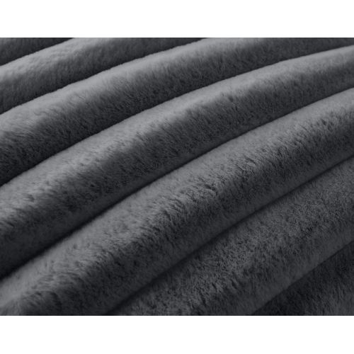 Laponie - Coussin - En Fausse Fourrure Côtelé - 40x40 Cm