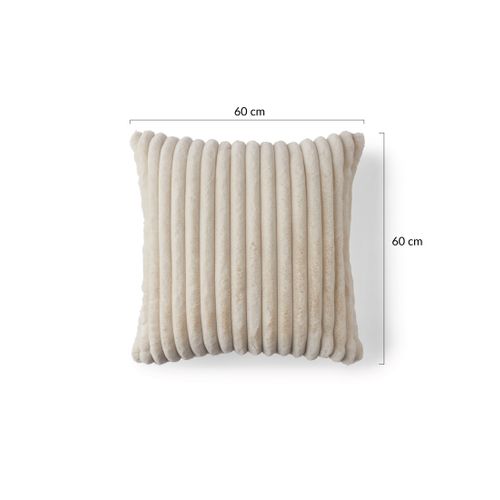 Sierra - Coussin - En Fausse Fourrure Côtelé - 60x60 Cm