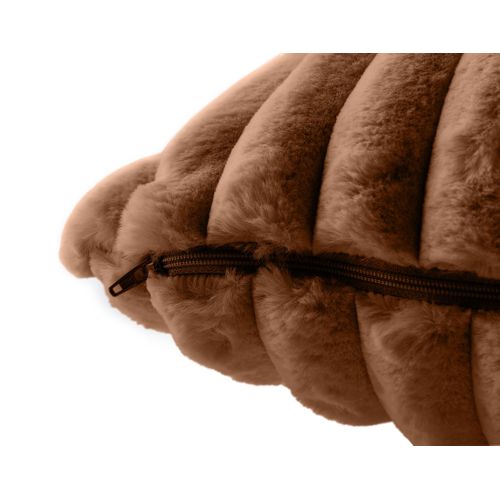 Sierra - Coussin - En Fausse Fourrure Côtelé - 60x60 Cm