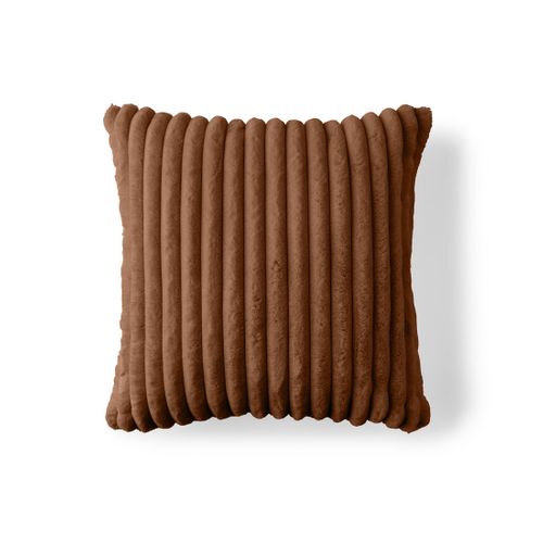 Sierra - Coussin - En Fausse Fourrure Côtelé - 60x60 Cm