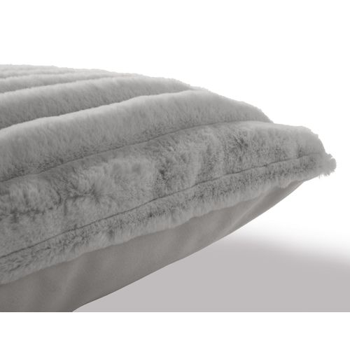 Pampelune - Coussin - En Fausse Fourrure Côtelé Et Velours - 40x40 Cm