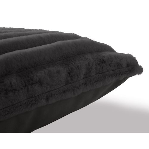 Pampelune - Coussin - En Fausse Fourrure Côtelé Et Velours - 40x40 Cm