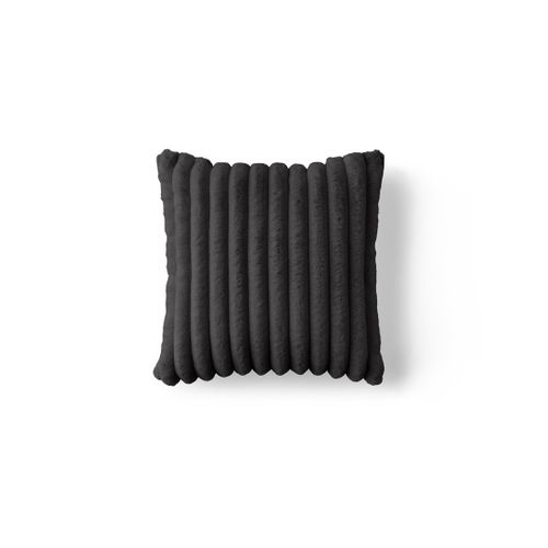 Pampelune - Coussin - En Fausse Fourrure Côtelé Et Velours - 40x40 Cm