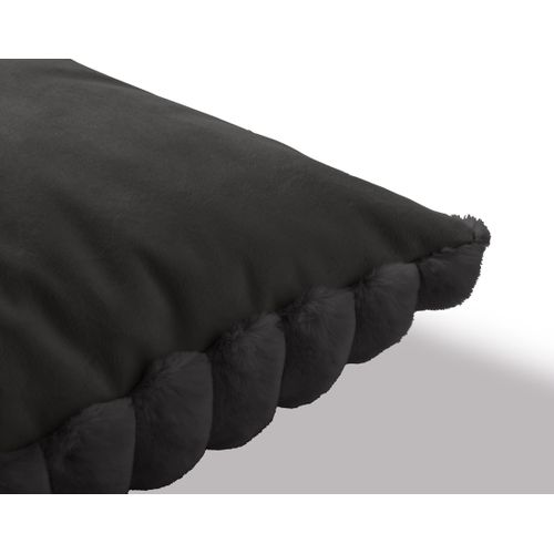 Pampelune - Coussin - En Fausse Fourrure Côtelé Et Velours - 40x40 Cm