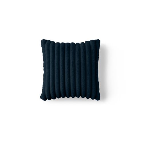 Pampelune - Coussin - En Fausse Fourrure Côtelé Et Velours - 40x40 Cm