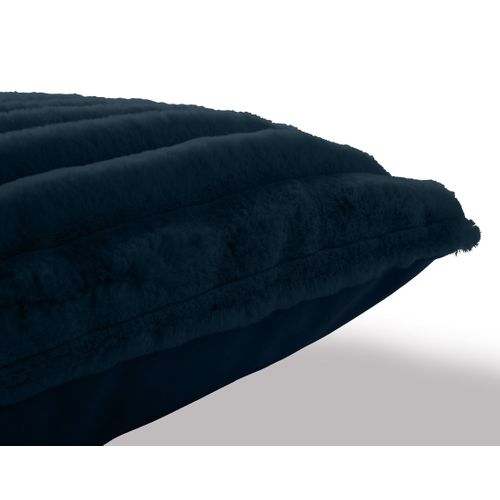 Pampelune - Coussin - En Fausse Fourrure Côtelé Et Velours - 40x40 Cm